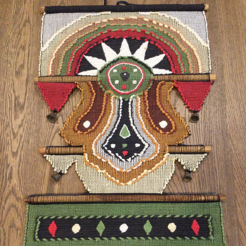 Vintage Don Freedman Style Art Woven Textile Fiber Boho Wall Hanging Handmade